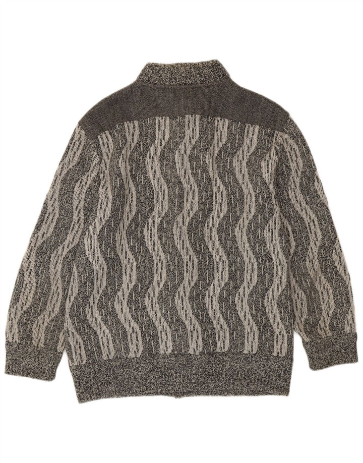 De Pletrl Suéter tipo cárdigan para hombre IT 50 Lana gris medio Chevron