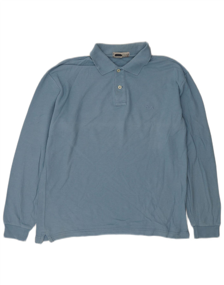 Fila Polo De Manga Larga Para Hombre IT 48 Algodón Azul Medio