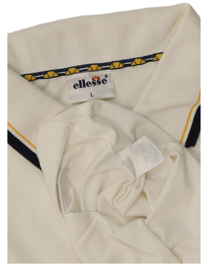Polo Ellesse Hombre Grande Algodón Blanco