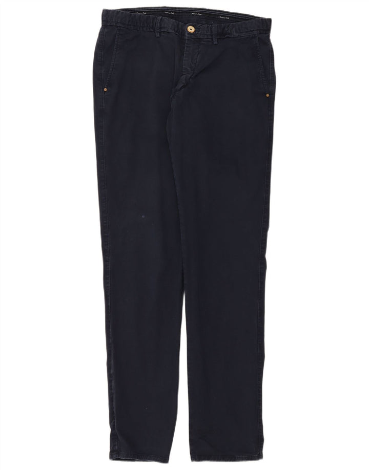 MASSIMO DUTTI Pantalón chino slim fit para hombre EU 42 Large W32 L34 Azul marino