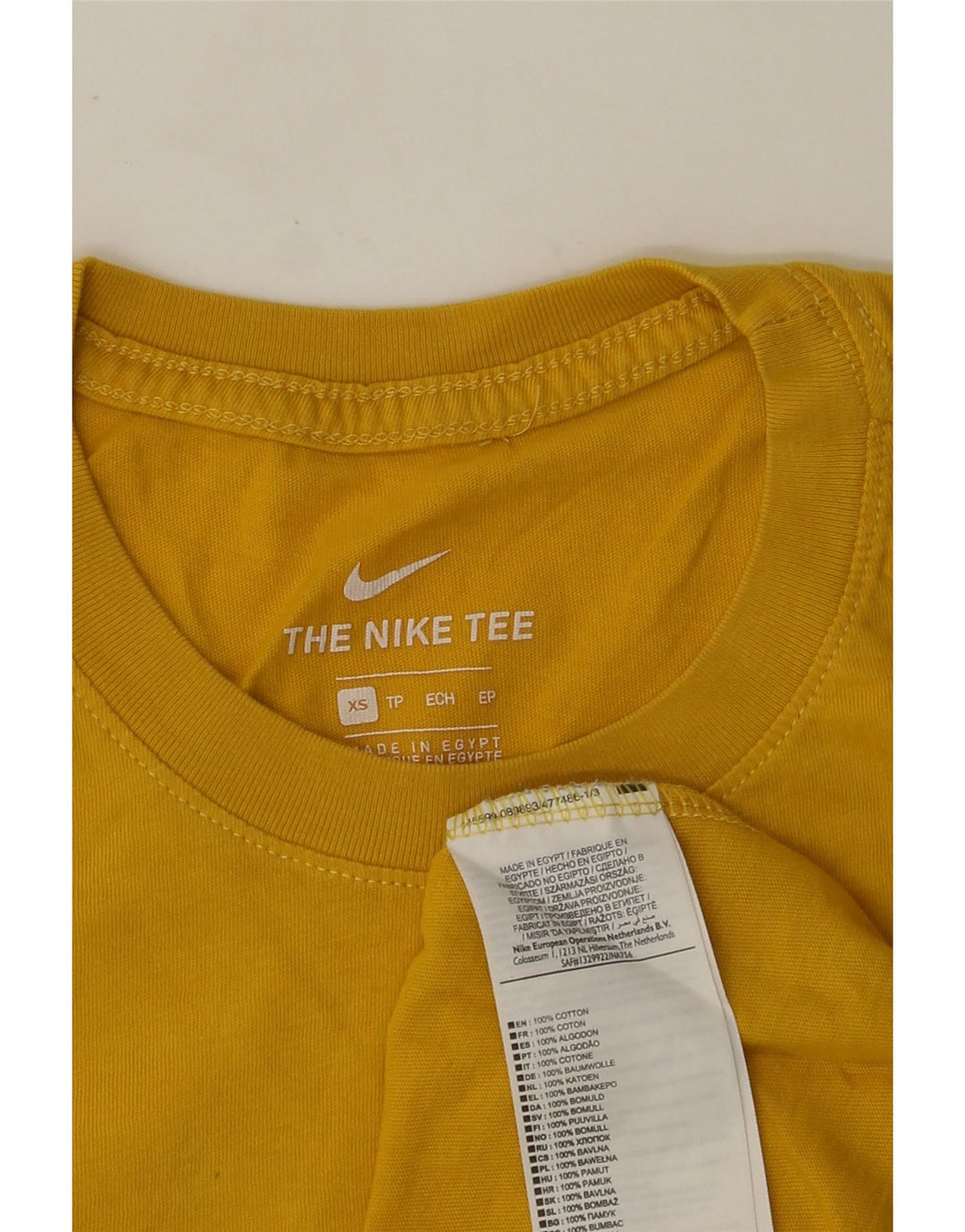 NIKE Camiseta gráfica para hombre Top XS Algodón amarillo