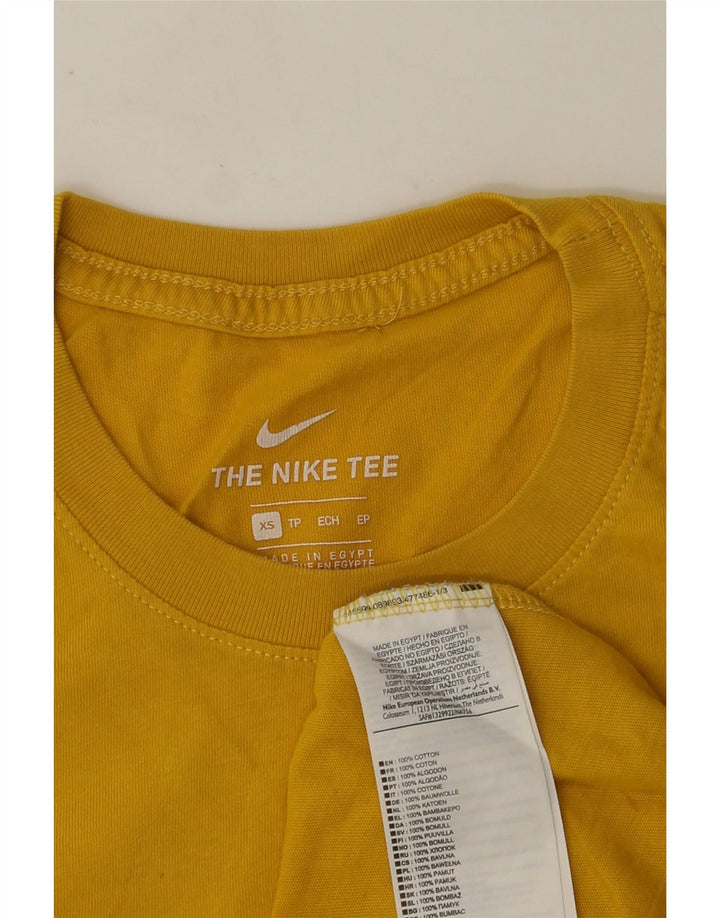 NIKE Camiseta gráfica para hombre Top XS Algodón amarillo