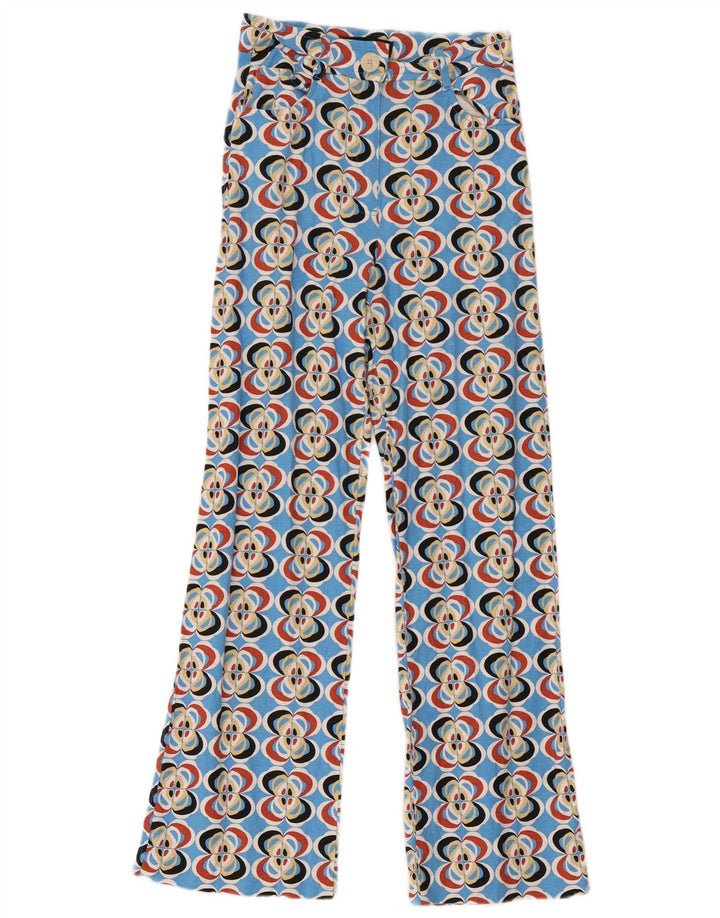 Zara Mujer Pantalones Casuales Estampado Abstracto XS W24 L28 Multicolor