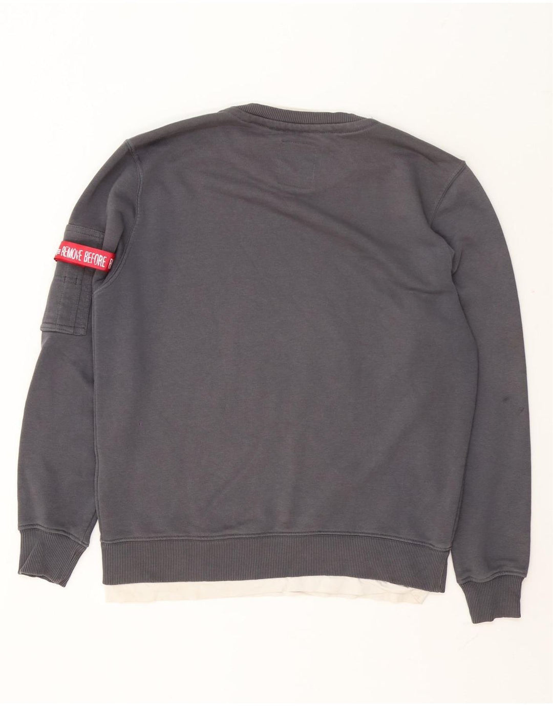 Alpha Industries Sudadera Gráfica para Hombre Jersey Pequeño Algodón Gris