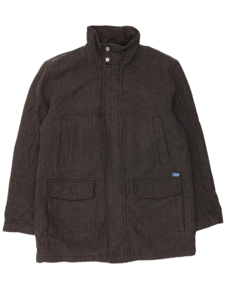 John Lewis Abrigo cortavientos para hombre UK 42 XL Lana gris en espiga