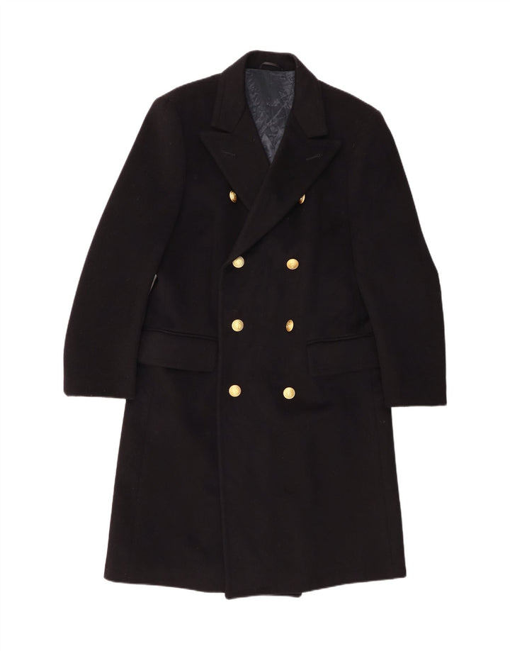 Vintage mujer doble pecho abrigo IT 52 2XL negro clásico