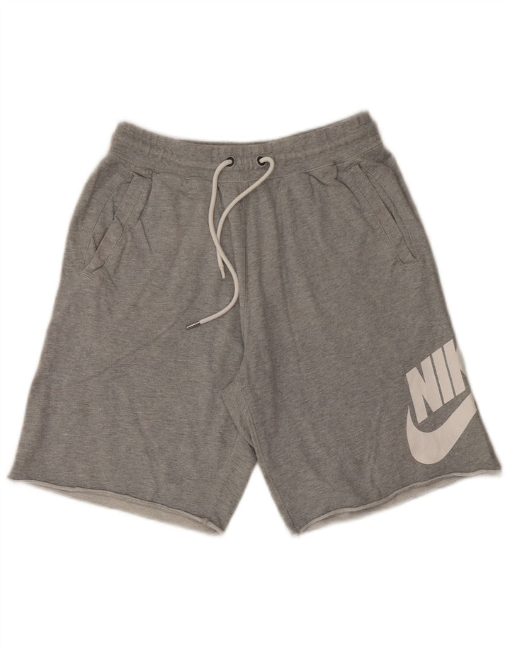 Pantalones cortos deportivos con estampado gráfico de algodón moteado en gris medio para hombre Nike