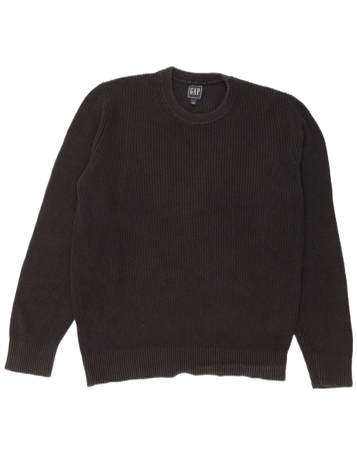 Gap Jersey De Cuello Redondo Para Hombre Jersey De Algodón Negro Mediano