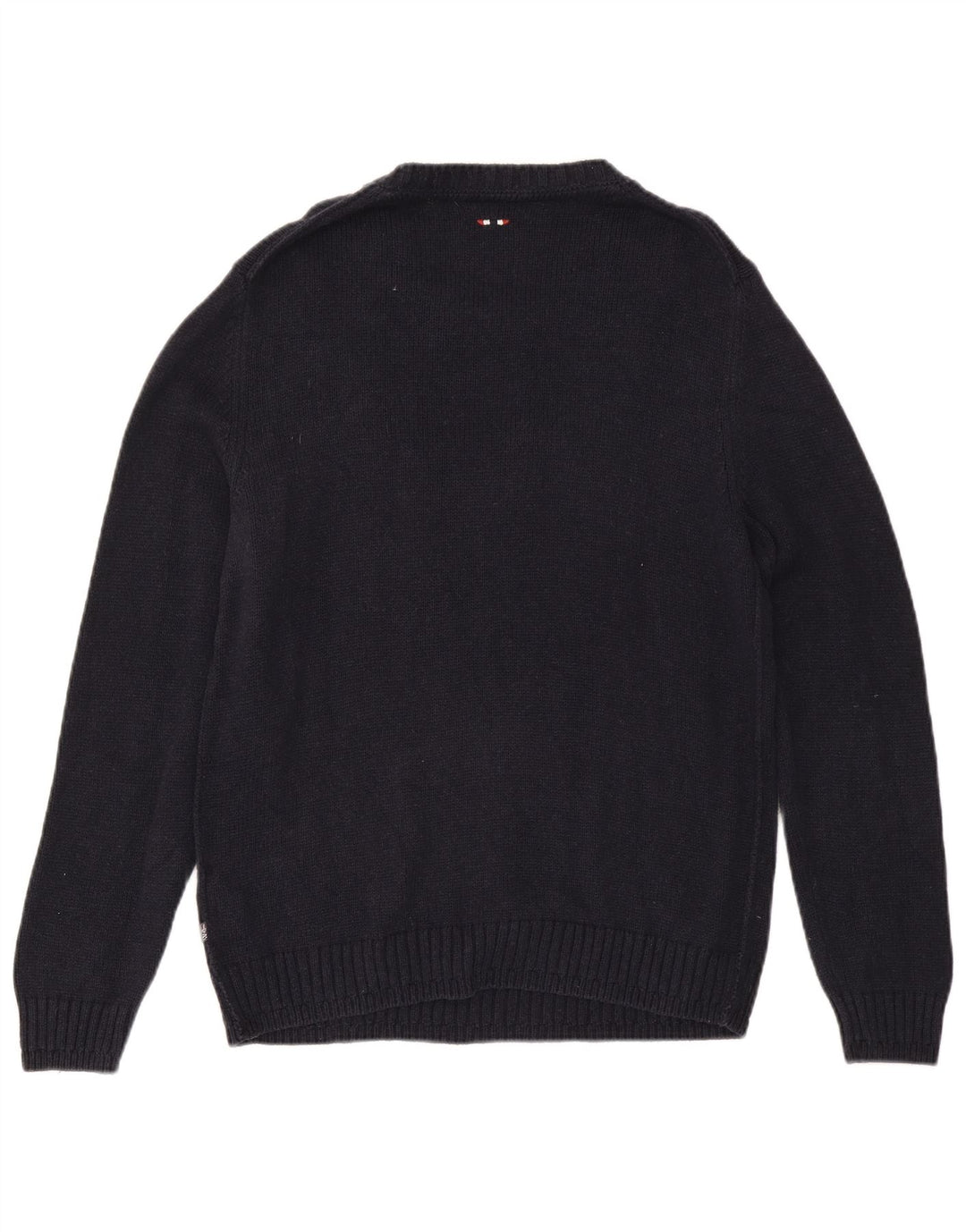 NAPAPIJRI Jersey con cuello redondo y gráfico para hombre, talla grande, algodón azul marino