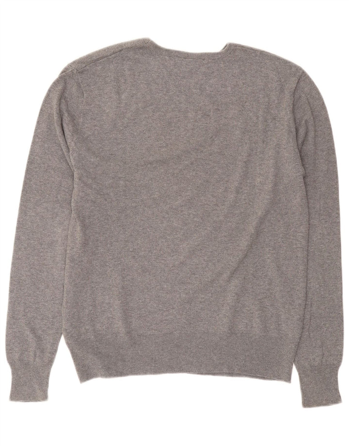 Fila Jersey con cuello barco para hombre, talla pequeña, algodón gris