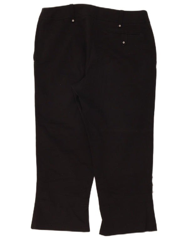 Fiorella Rubino Pantalones capri rectos para mujer UK 12 Medium W34 L23 Negro