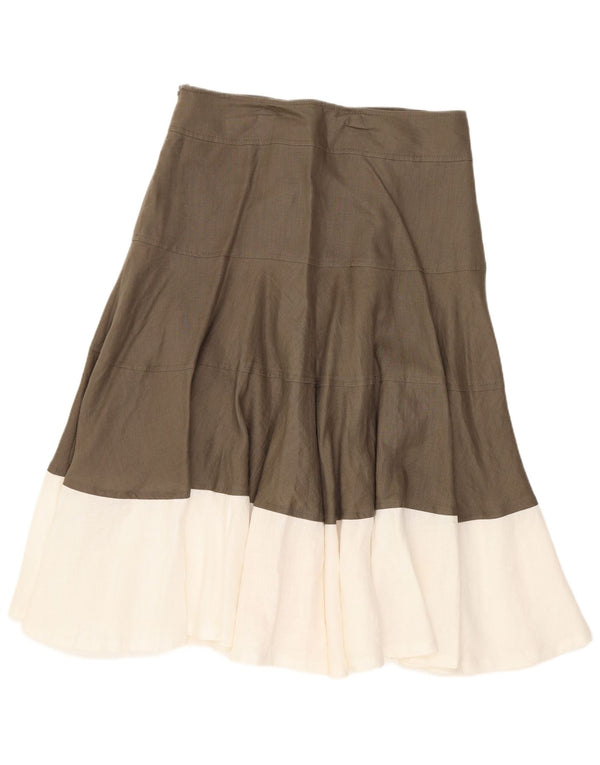 Fenn Wright Manson Falda acampanada para mujer UK 10 Small W28 Bloque de color marrón