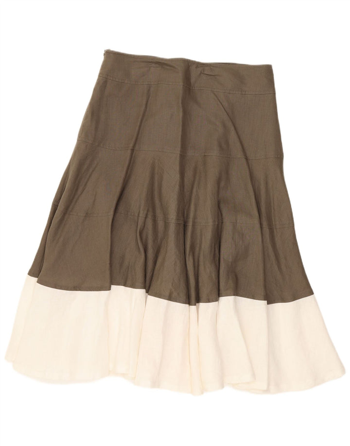 Fenn Wright Manson Falda acampanada para mujer UK 10 Small W28 Bloque de color marrón