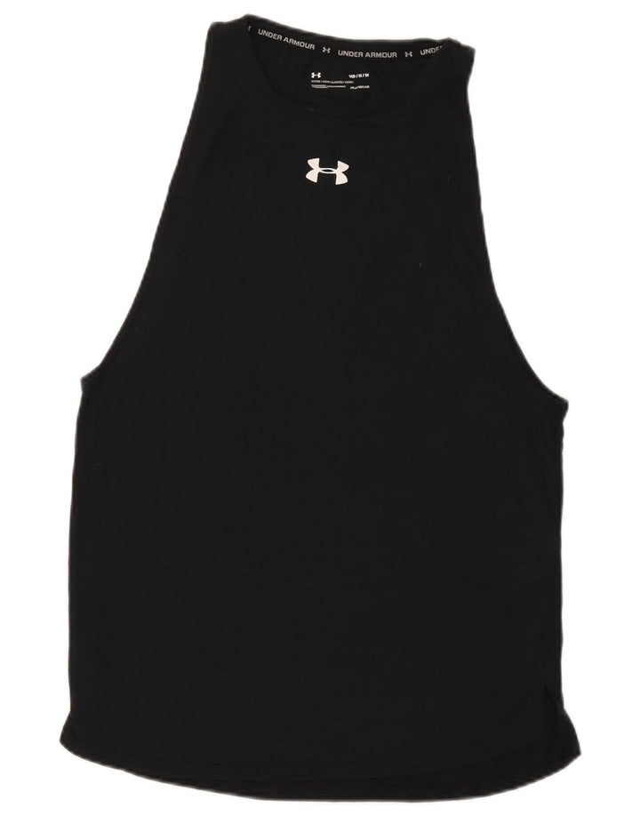 Under Armour Camiseta ajustada con gráfico sin mangas para hombre Poliéster negro mediano