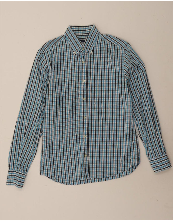 Camisa Hombre Sergio Tacchini Algodón Cuadros Azul Medio