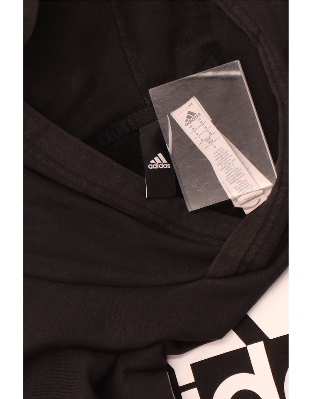 Adidas - Sudadera con capucha gráfica para mujer, talla 40, algodón negro mediano