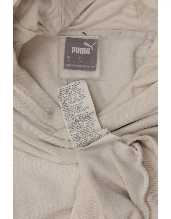 Puma Hombre Sudadera Con Capucha Gráfica De Algodón Color Block Medio Blanco