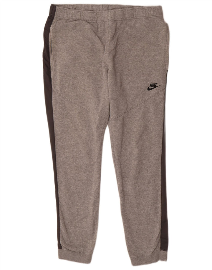 NIKE Hombre Pantalones de chándal Joggers Large Gris Colorblock Algodón
