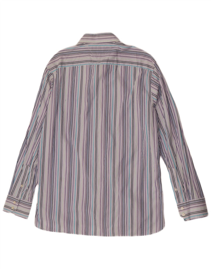 Camisa Tommy Hilfiger Hombre Grande Algodón A Rayas Azul