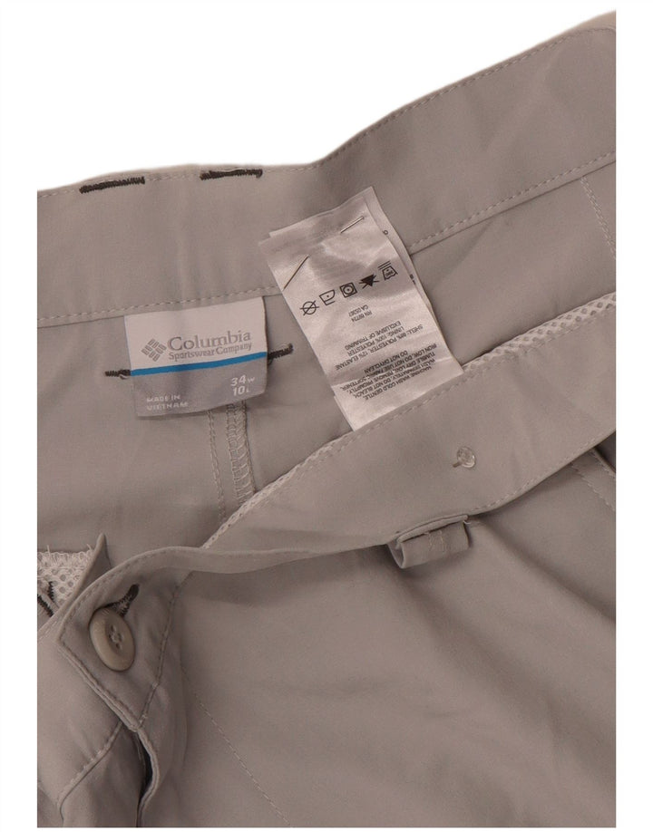 Columbia Pantalones cortos cargo Omni-Shield para hombre W34 Poliéster gris grande