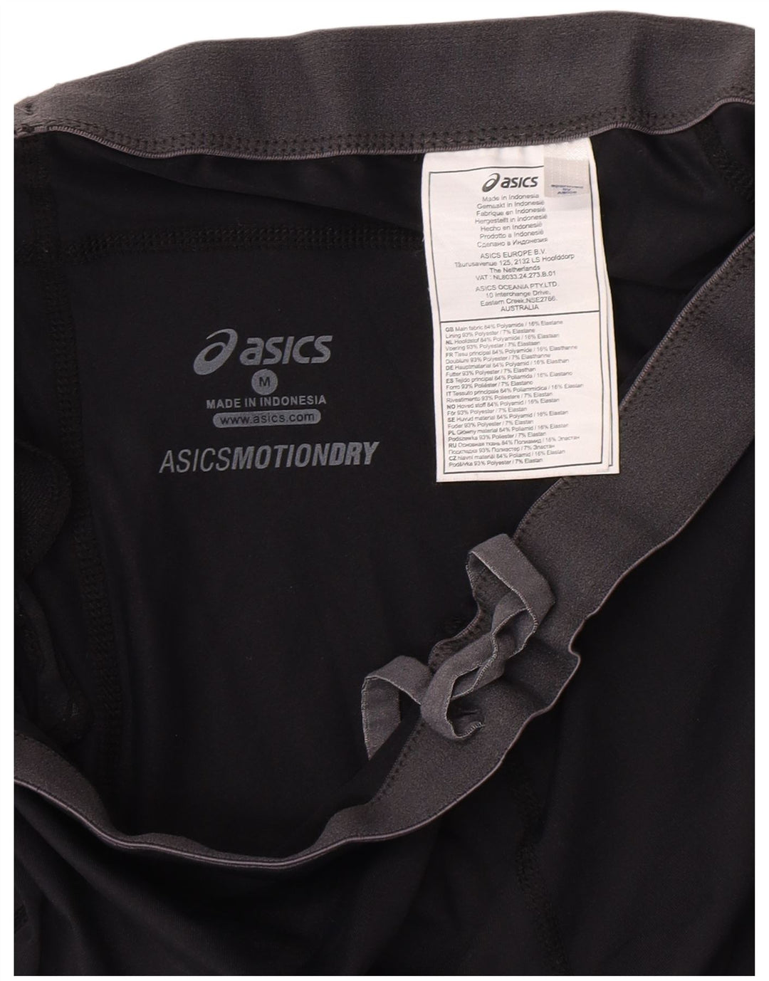 Asics Mujer Graphic Capri Chándal Pantalones UK 12 Medium Negro Poliamida