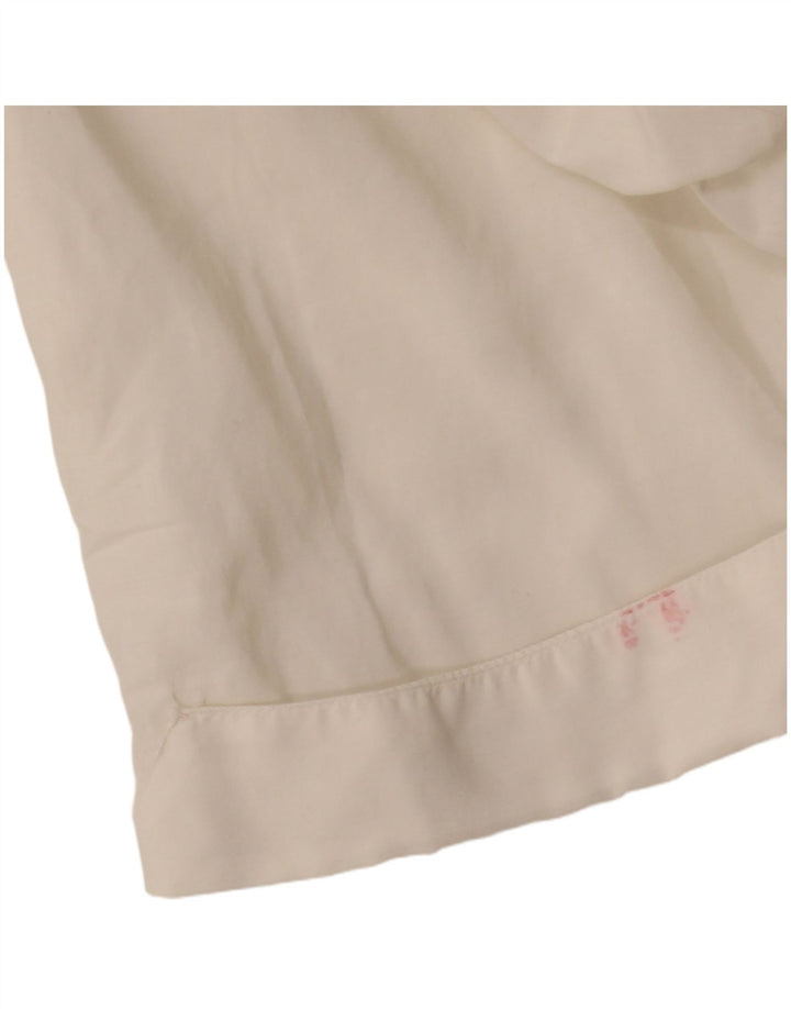 Vintage mujer manga corta camisa blusa Reino Unido 18 XL blanco