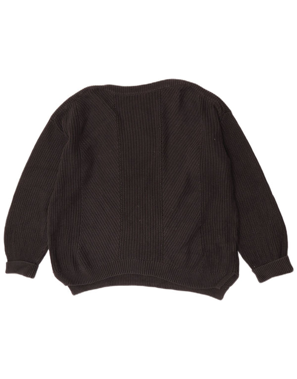 Marks & Spencer Suéter Corto con Cuello Barco para Mujer UK 46 Grande Negro