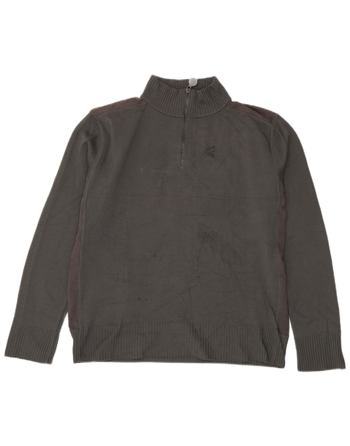 Bikkembergs Jersey con cuello y cremallera para hombre XL Gris