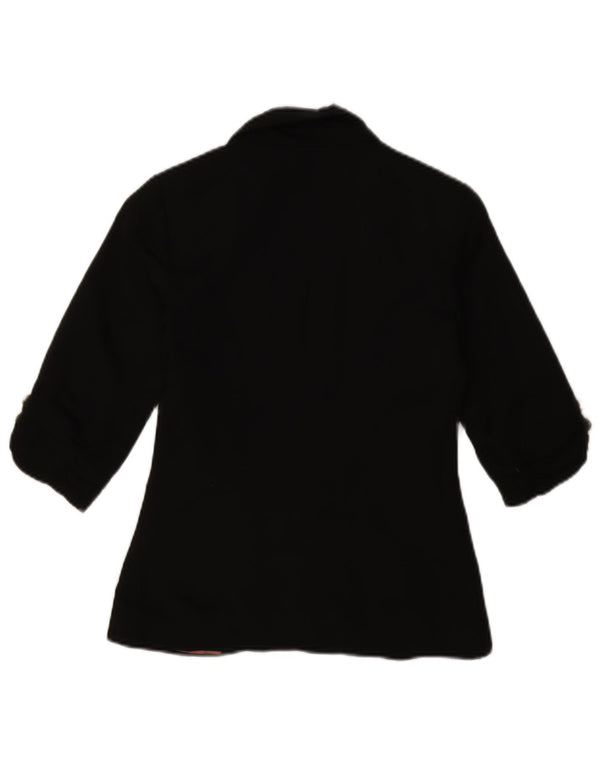 Topshop Chaqueta tipo blazer para mujer Petite con manga 3/4 y 1 botón UK 4 XS Negro