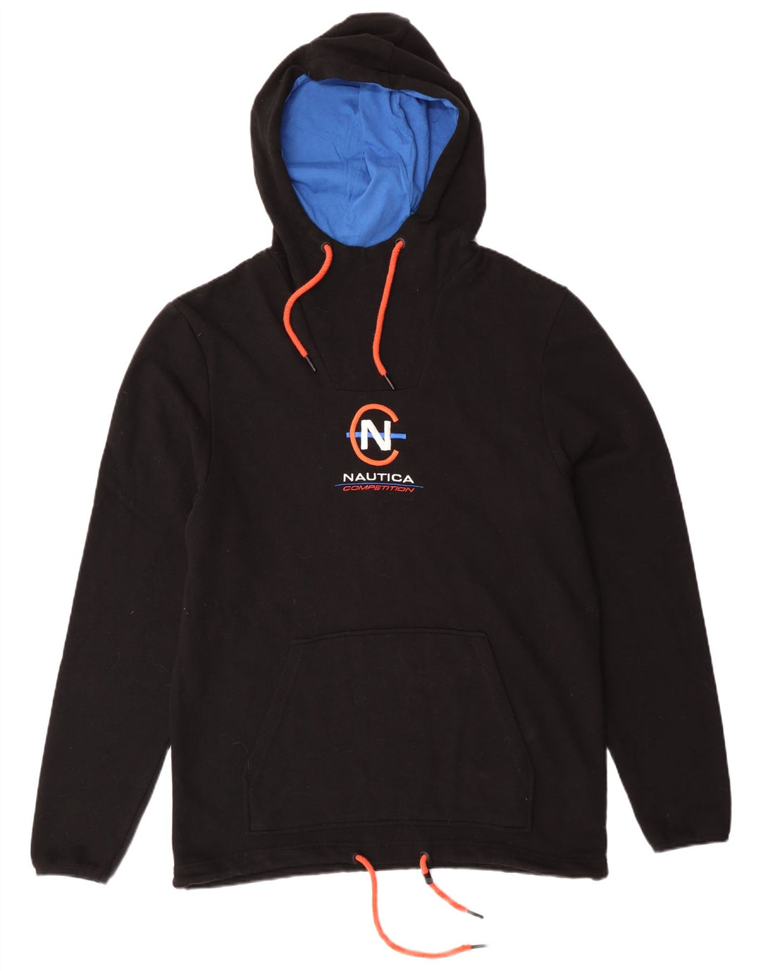 NAUTICA Sudadera con capucha gráfica para hombre Jersey grande de algodón negro