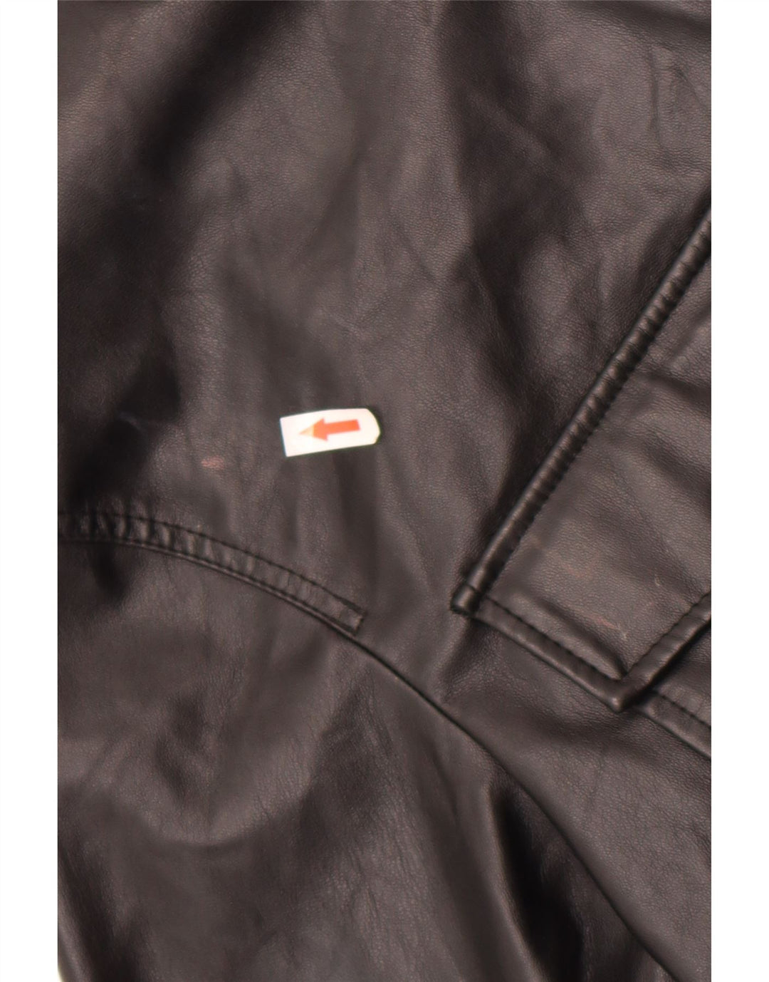 Zara Mujer Camisa De Piel Sintética UK 44 Mediano Negro Poliéster