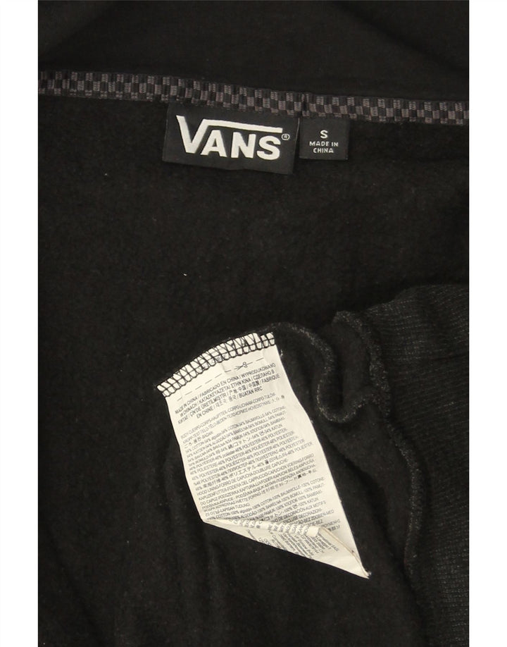 VANS Sudadera con capucha y cremallera gráfica para hombre, talla pequeña, algodón gris