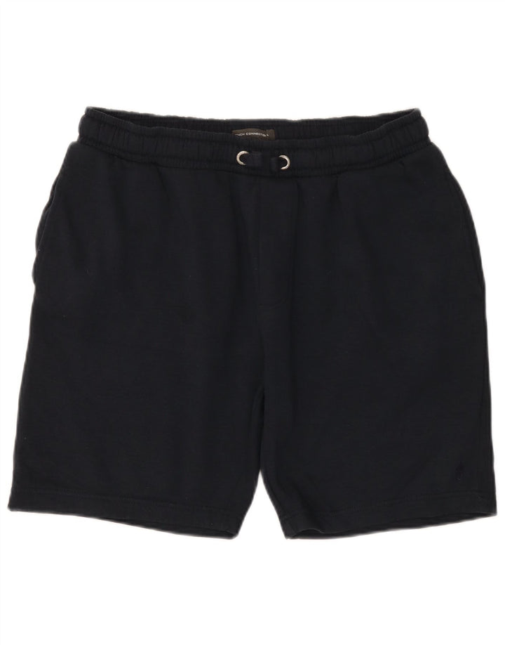 French Connection Pantalones cortos deportivos para hombre de algodón negro grande