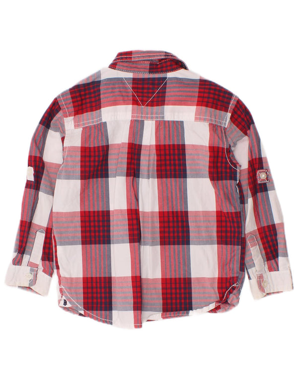 Tommy Hilfiger Camisa para bebé niño 18-24 meses Algodón a cuadros rojos
