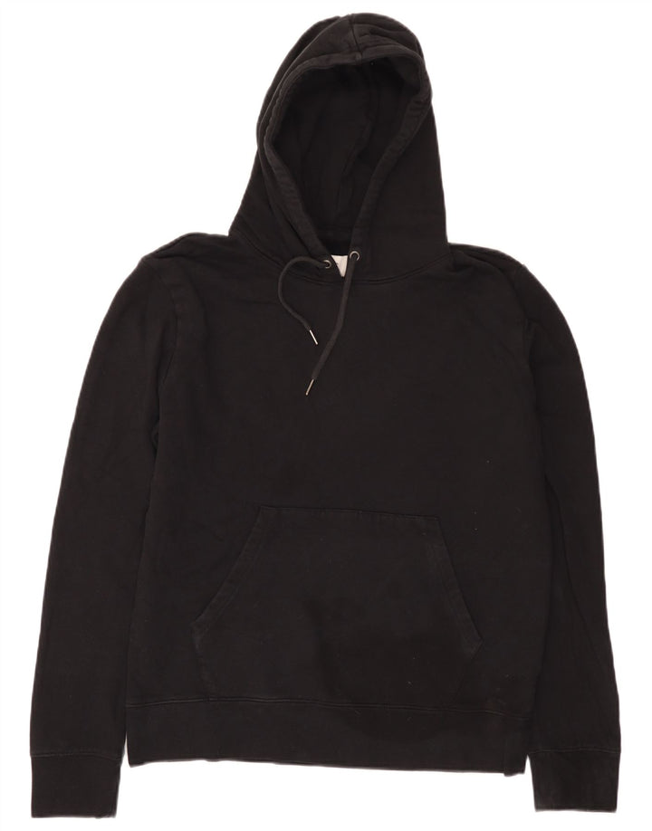 Marks & Spencer Jersey con capucha para hombre, talla mediana, algodón negro