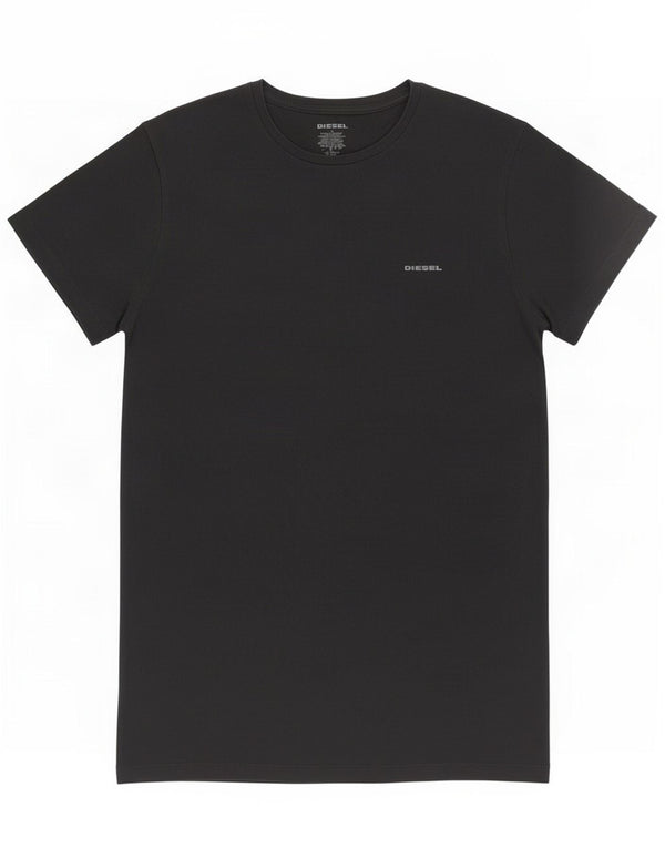 Diesel Hombre Camiseta Top Grande Algodón Negro