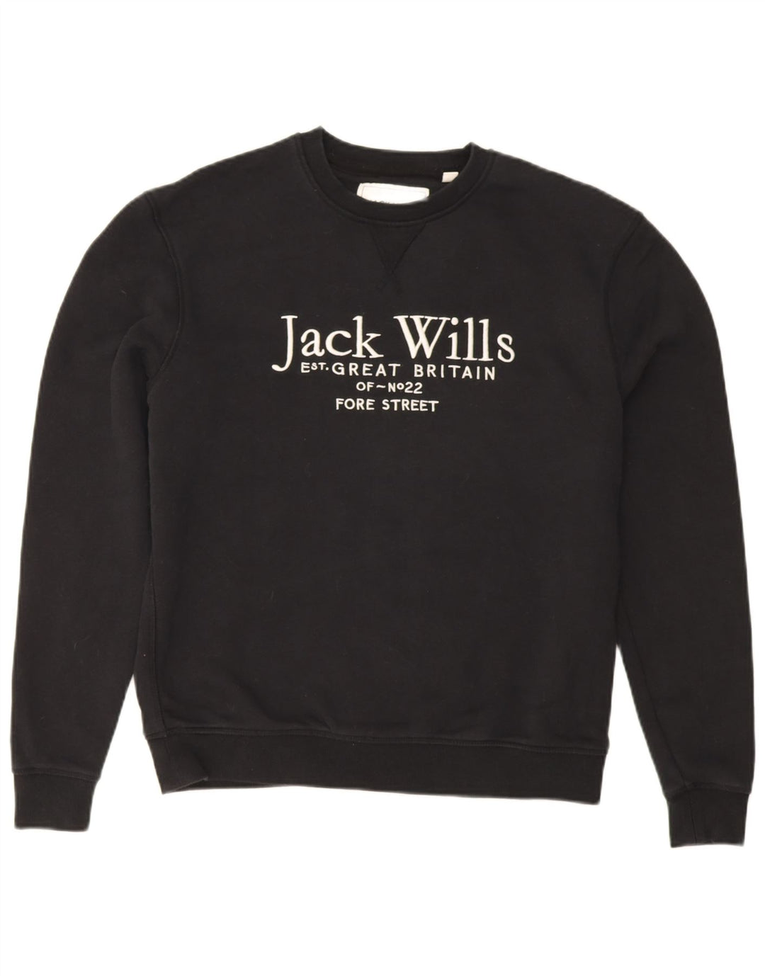 Jack Wills Hombre Sudadera Estampada Jersey Pequeño Algodón Negro