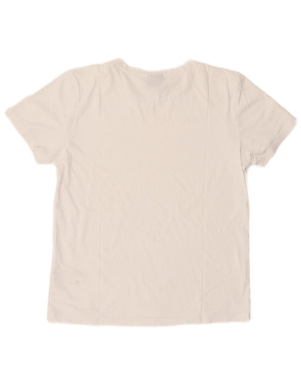 Hugo Boss Hombre Camiseta Slim Fit Top Medio Algodón Blanco