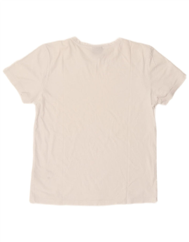 Hugo Boss Hombre Camiseta Slim Fit Top Medio Algodón Blanco