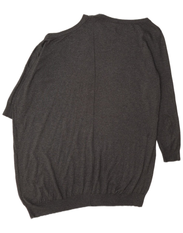 All Saints Suéter largo con cuello barco para mujer UK 10 Small Grey
