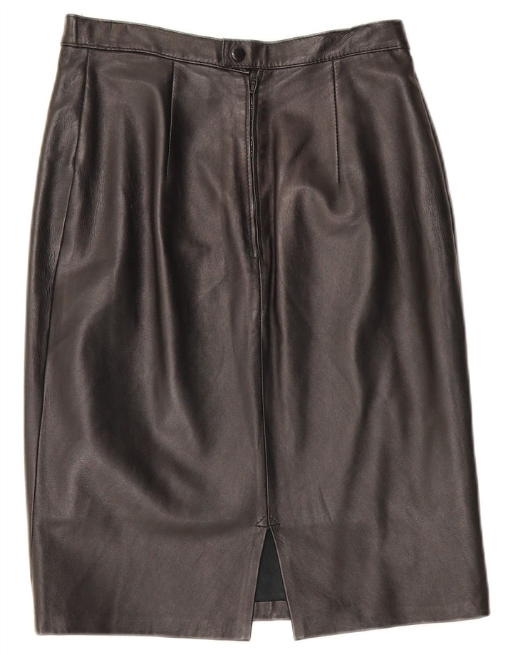 Falda de cuero vintage para mujer W28 Negro medio