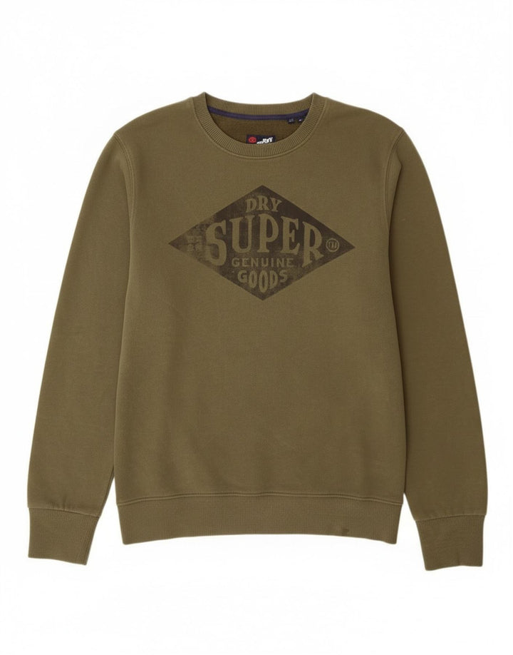 Superdry Hombre Sudadera Gráfica Jumper XL Algodón Caqui