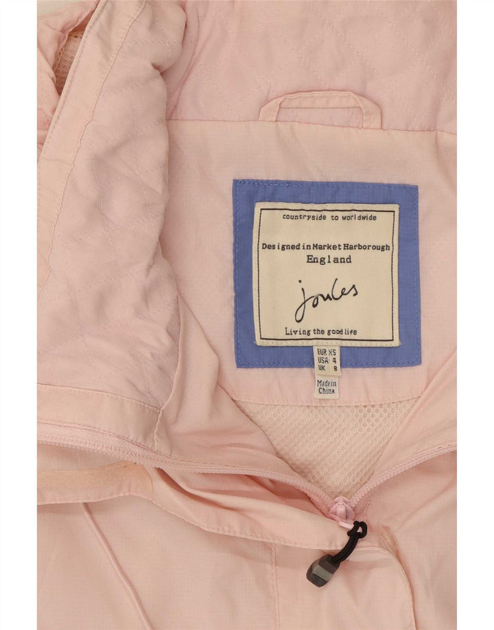 Chaqueta impermeable extragrande con capucha para mujer Joules UK 8 Small Pink