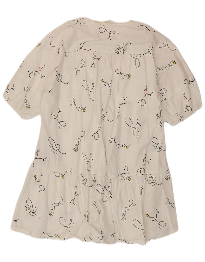 Levi's Vestido de tienda extragrande con estampado abstracto para mujer, talla 40, talla mediana, color blanco