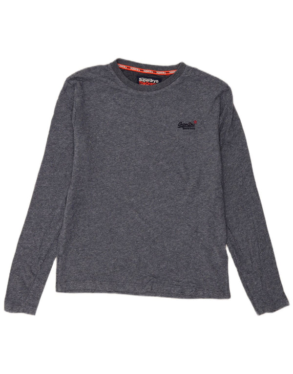 Superdry Hombre Top Manga Larga Algodón Azul Medio