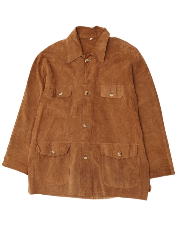 Montereggi Chaqueta de ante para hombre EU 54 2XL Cuero beige