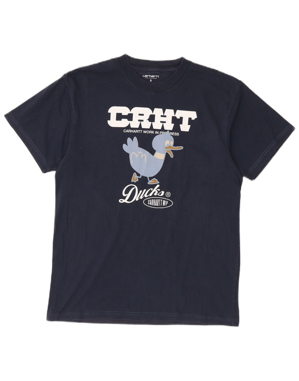Carhartt Mens Ducks Graphic Camiseta Top Pequeño Azul Marino