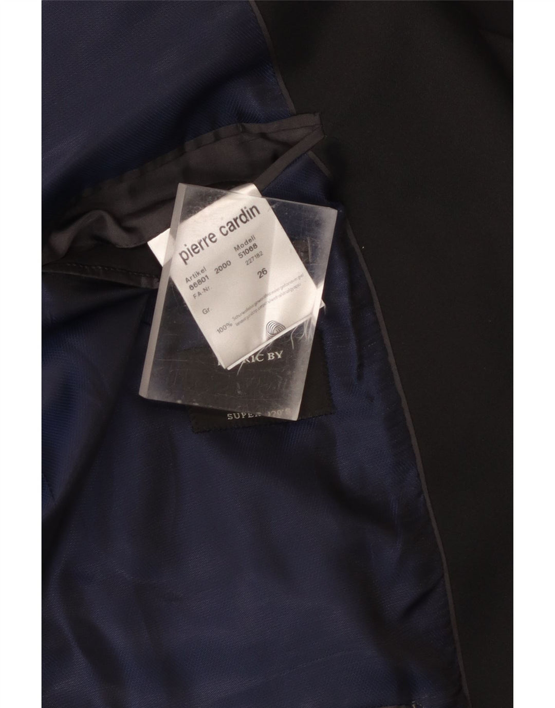 Pierre Cardin Chaqueta tipo blazer con 1 botón para hombre UK 40 Grande Lana virgen negra