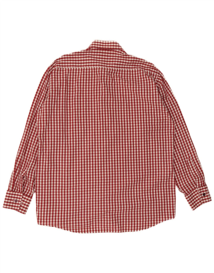 Pierre Cardin Camisa para hombre Talla 41 16 Algodón a cuadros rojo grande