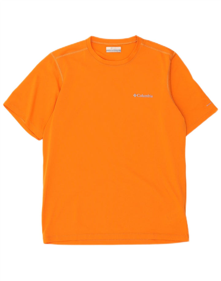 COLUMBIA Mens Omni-Wick T-Shirt Top Small Orange Polyester